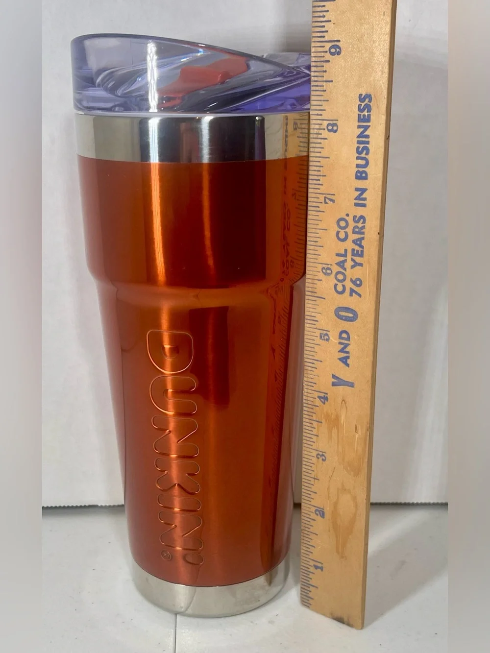 Dunkin Donuts Fall Orange Stainless 24oz Travel Tumbler 2023